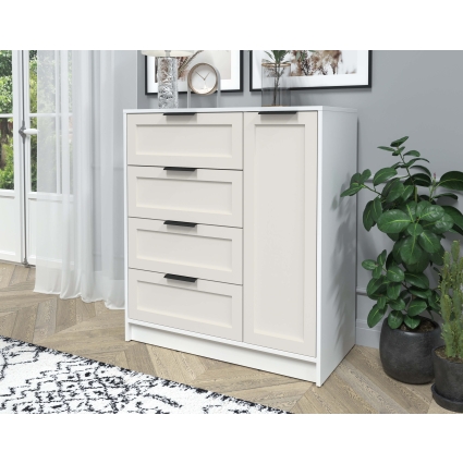 Тумба Тренд КТ-Т90 (Белый платинум ЛДСП/ Кашемир ЛМДФ) Ш900 В1020 Г451